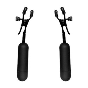 Cordless Vibrating Nipple Clamp Black Adjustable