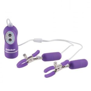 Fetish Fantasy Vibrating Nipple Clamps Purple