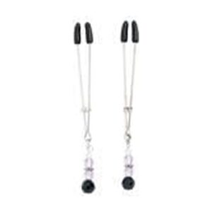 Purple Beaded Nipple Clamps With Tweezer Tip - Purple