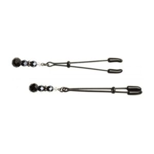 Black Beaded Nipple Clamps With Tweezer Tip Black