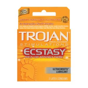 Trojan Ultra Ribbed Ecstasy Condoms - Box of 3