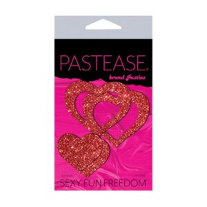 Pastease Premium Glitter Peek a Boob Hearts - Red O/S