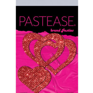 Pastease Premium Glitter Peek a Boob Hearts - Red O/S