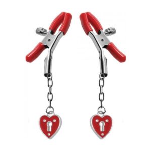 Captive Heart Padlock Nipple Clamps