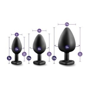 Luxe bling plugs training kit black w/white gems