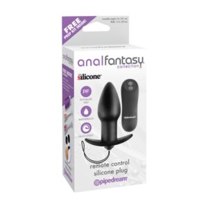 Anal Fantasy Collection Remote Control Silicone Plug - Black